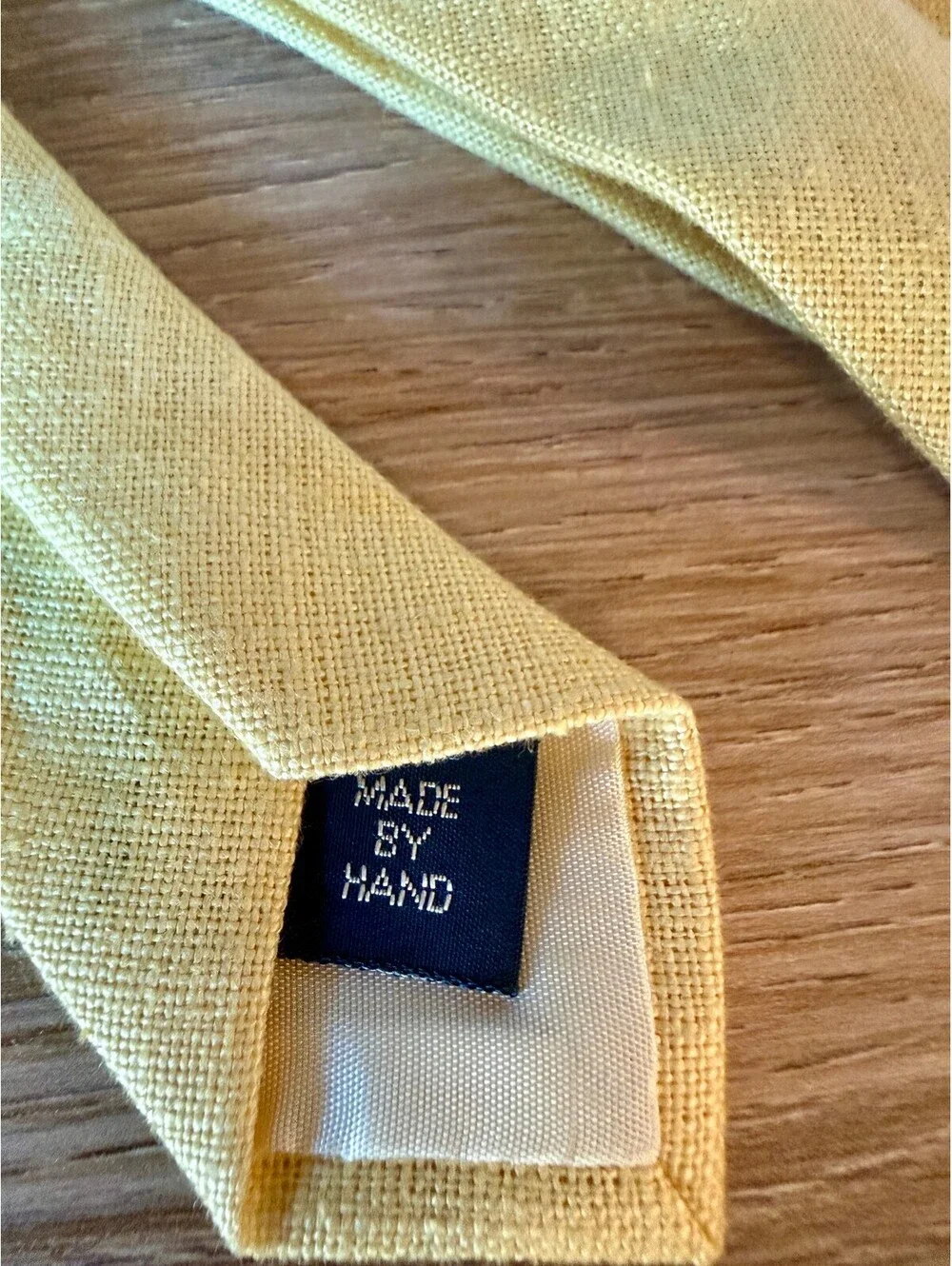 Polo Ralph Lauren 80s 90s Yellow Linen Tie Made USA 4